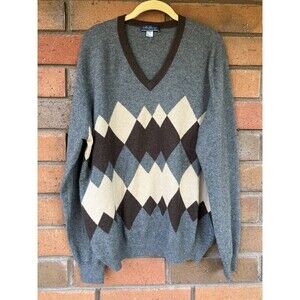 Vintage Ballantyne Cashmere Sweater Argyle McGeorge Scotland | Mens Size XXL